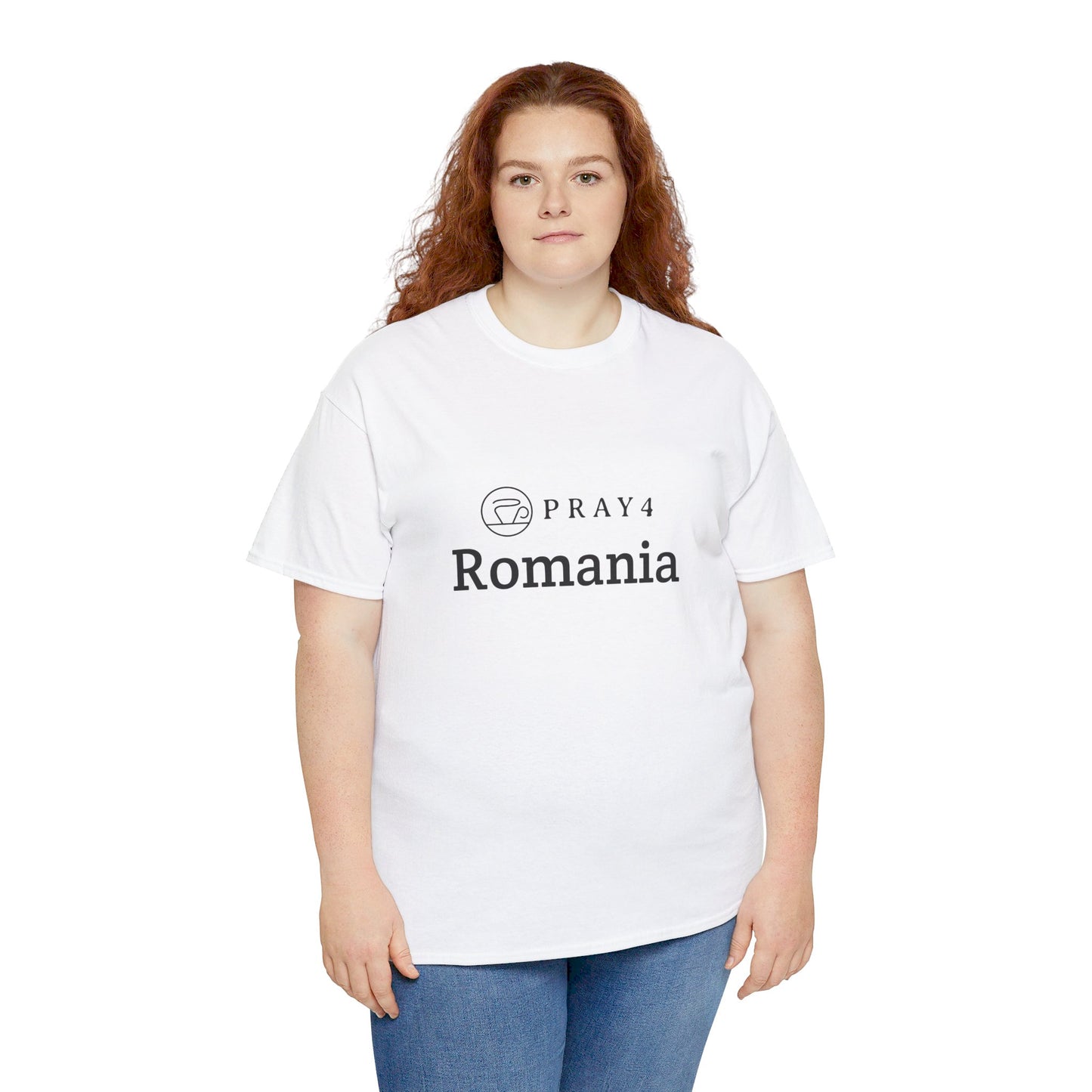 Pray for Romania Unisex Heavy Cotton Tee