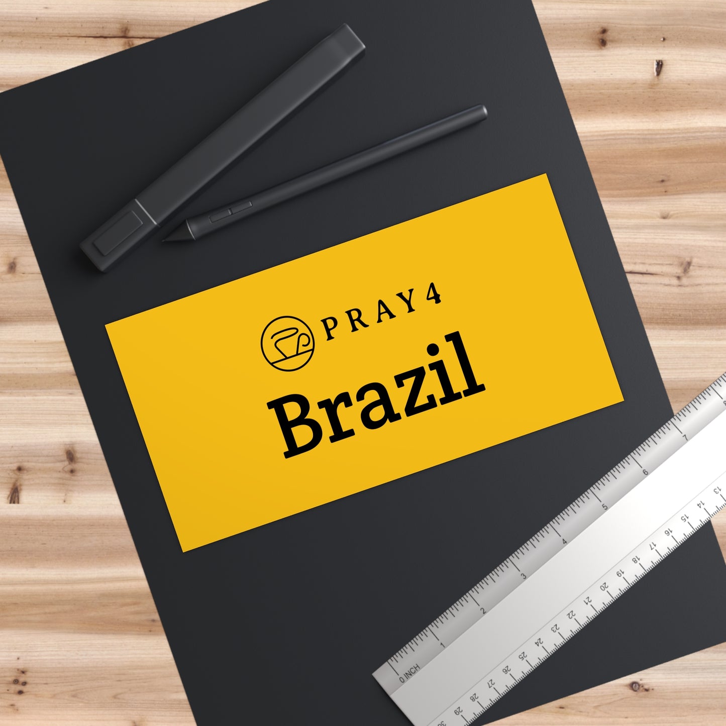 Pray for Brazil Bumper Sticker (7.5" x 3.75")