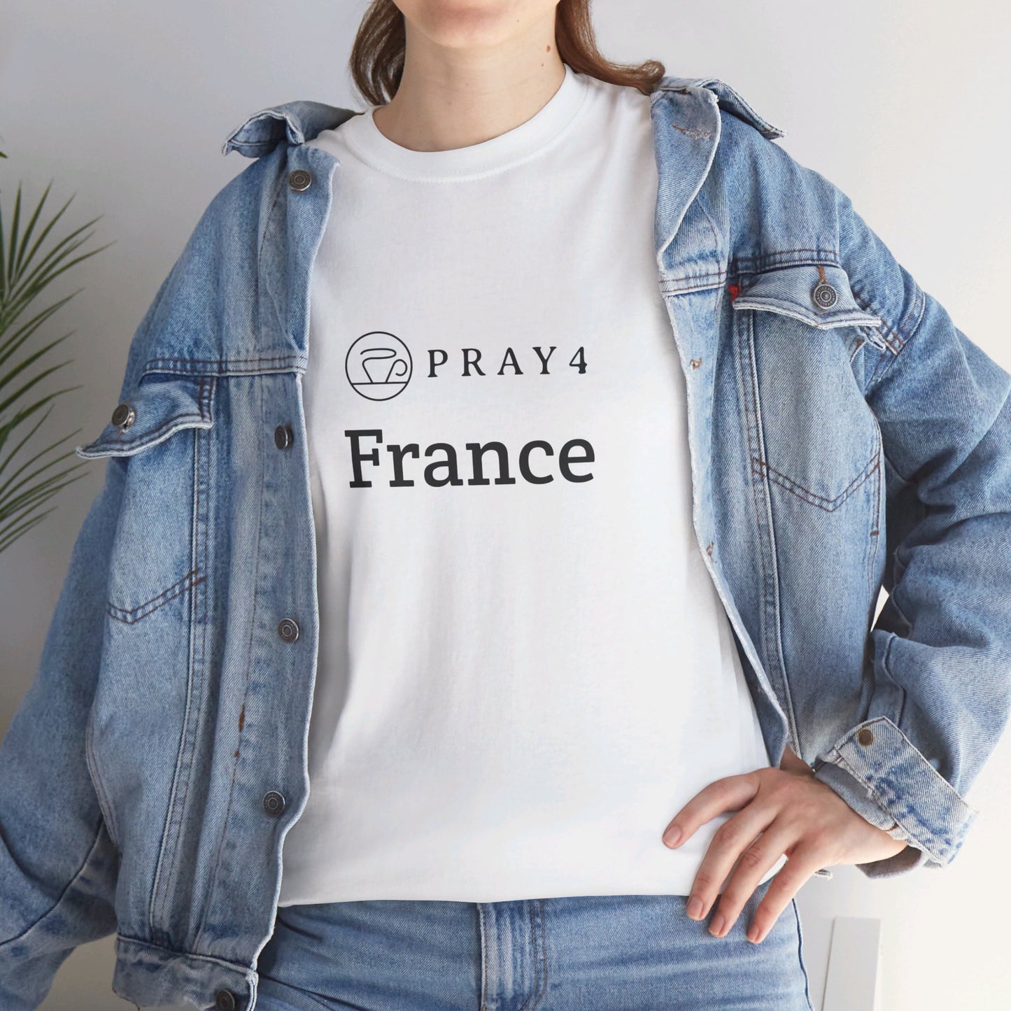 Pray for France Unisex Heavy Cotton Tee