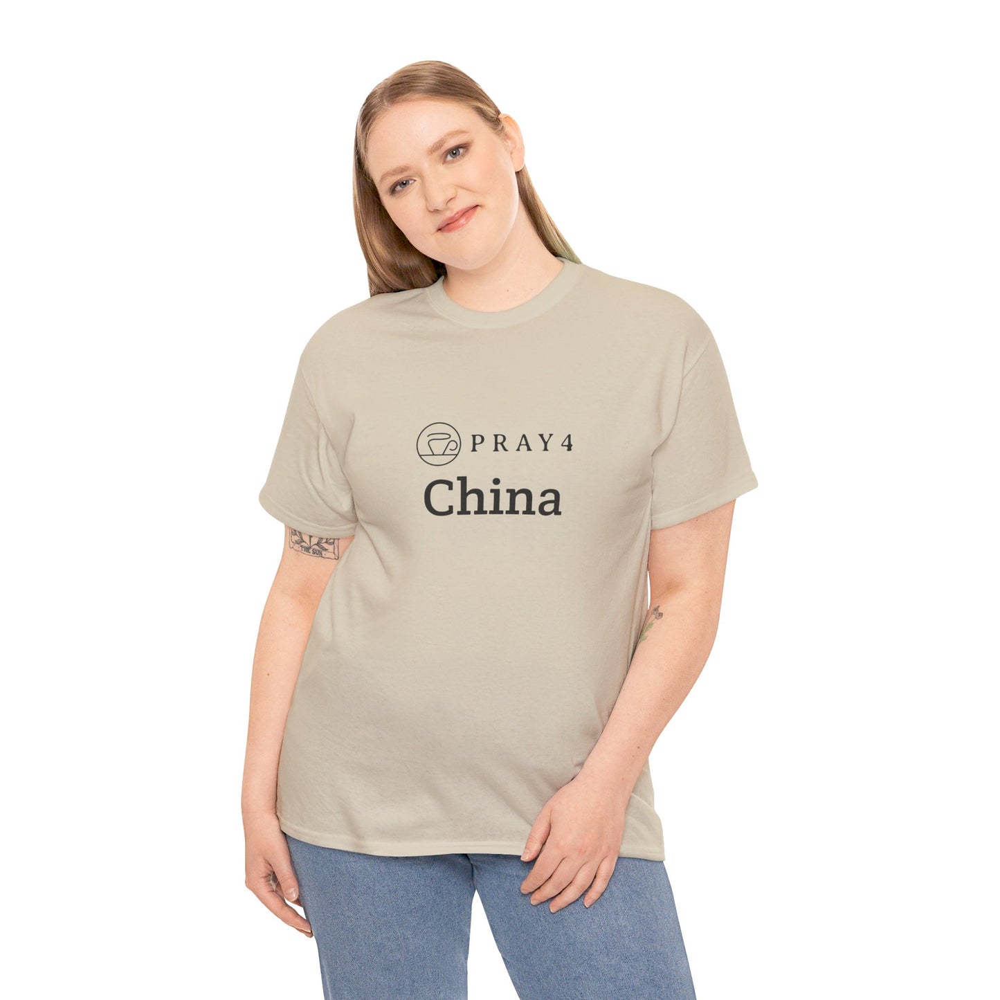 Pray for China Unisex Heavy Cotton Tee