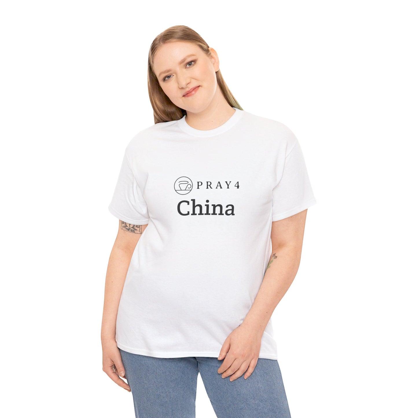 Pray for China Unisex Heavy Cotton Tee