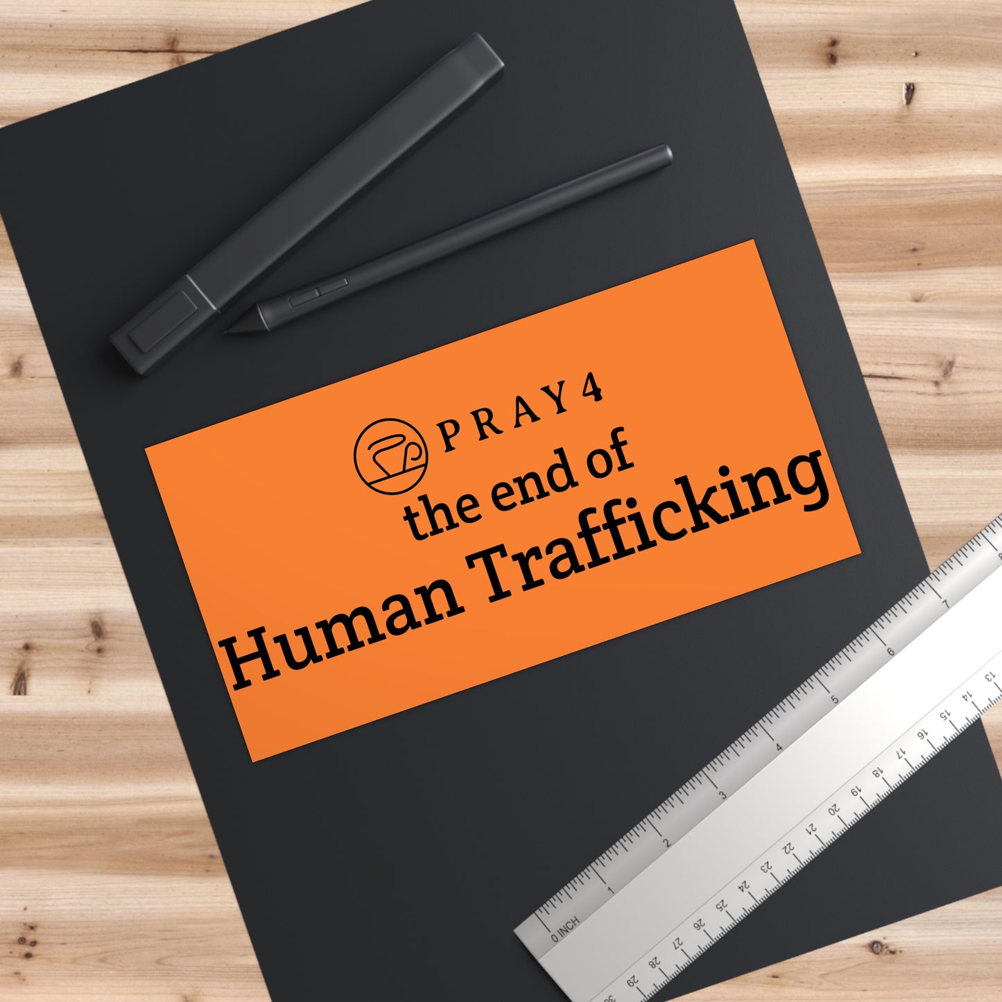 Pray for the End of Human Trafficking Bumper Sticker (7.5" x 3.75")