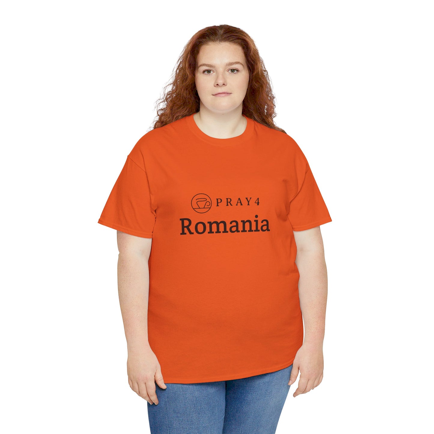 Pray for Romania Unisex Heavy Cotton Tee