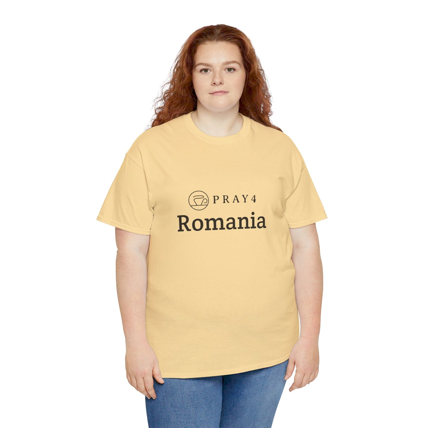 Pray for Romania Unisex Heavy Cotton Tee