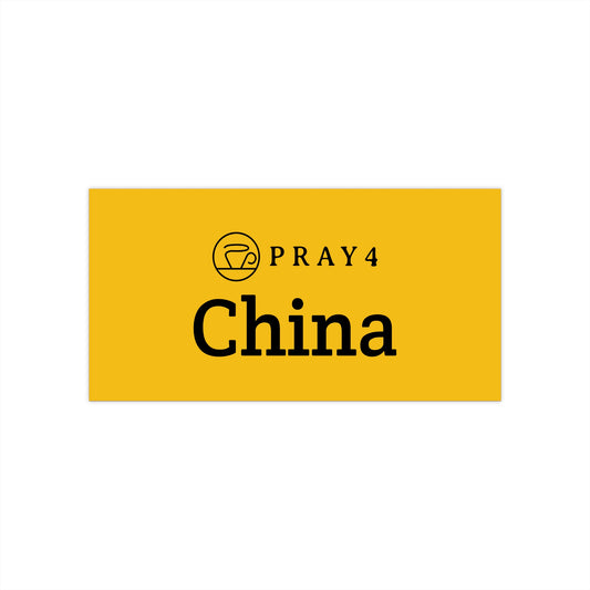 Pray for China Bumper Sticker (7.5" x 3.75")