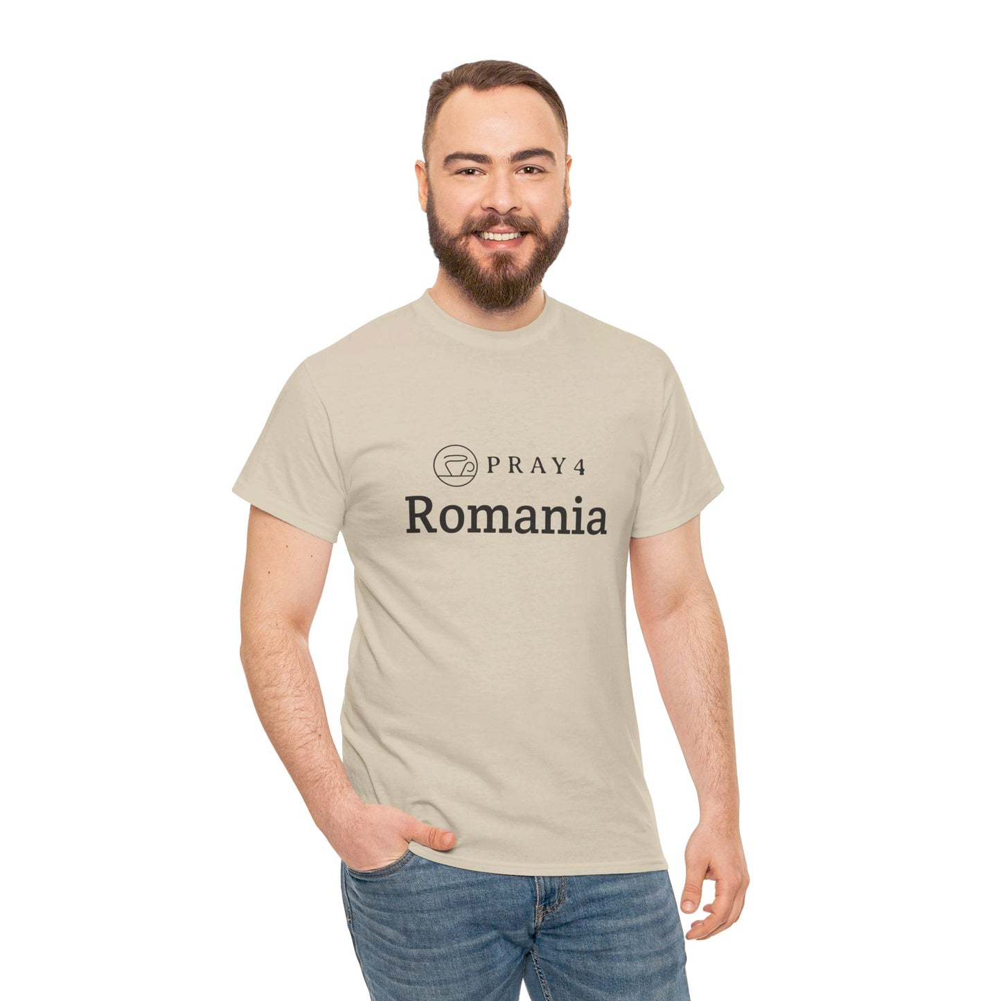 Pray for Romania Unisex Heavy Cotton Tee