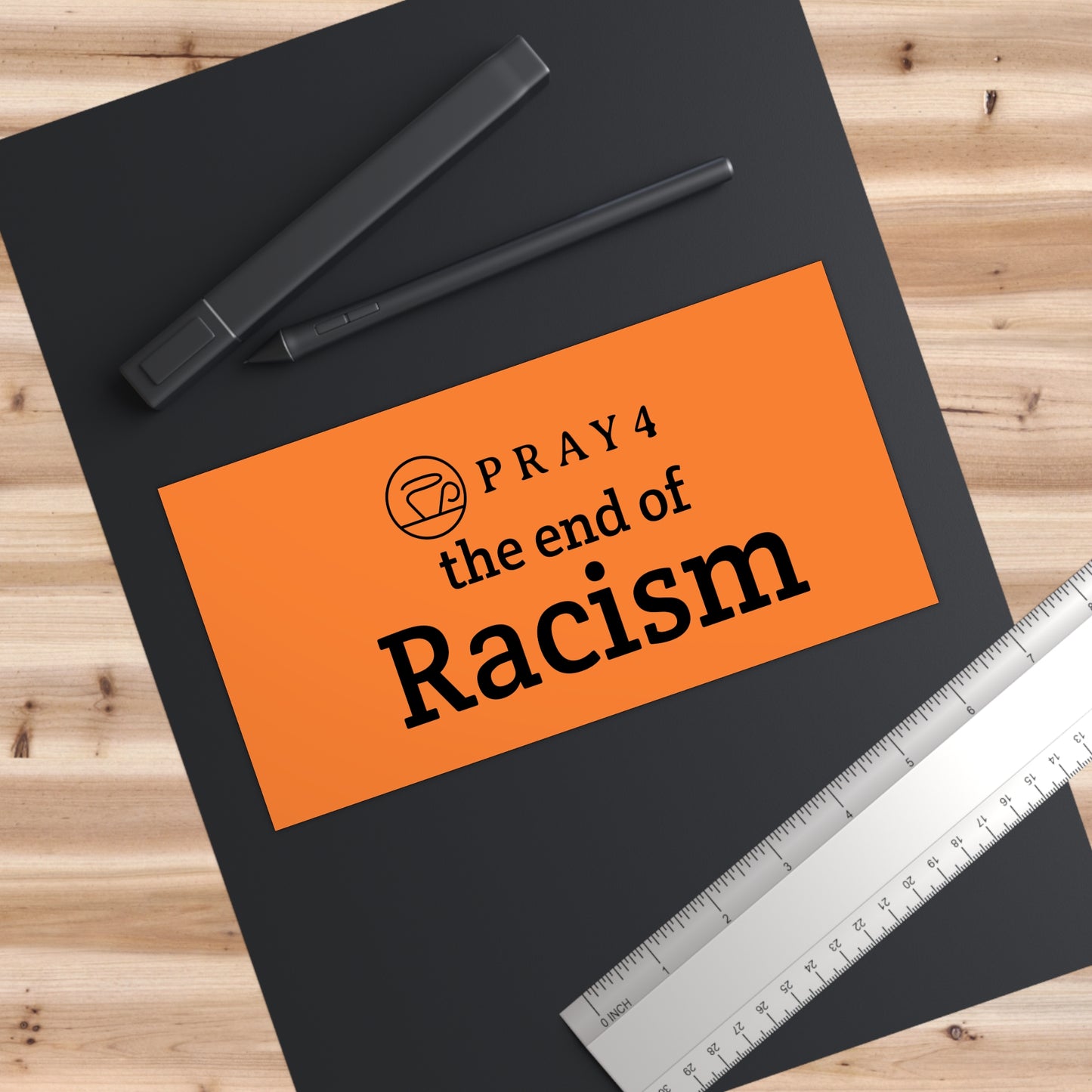 Pray for the End of Racism Bumper Sticker (7.5" x 3.75")