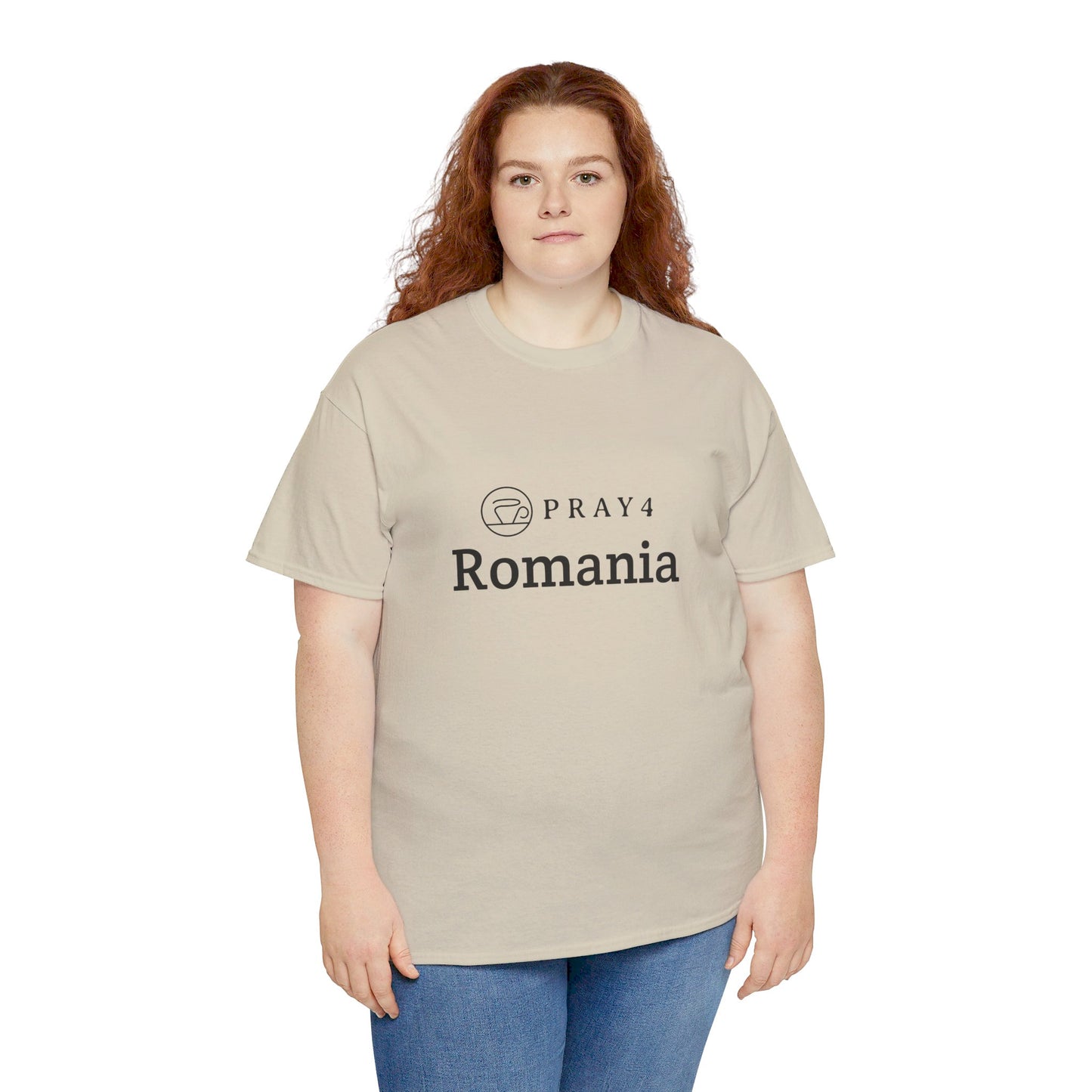 Pray for Romania Unisex Heavy Cotton Tee