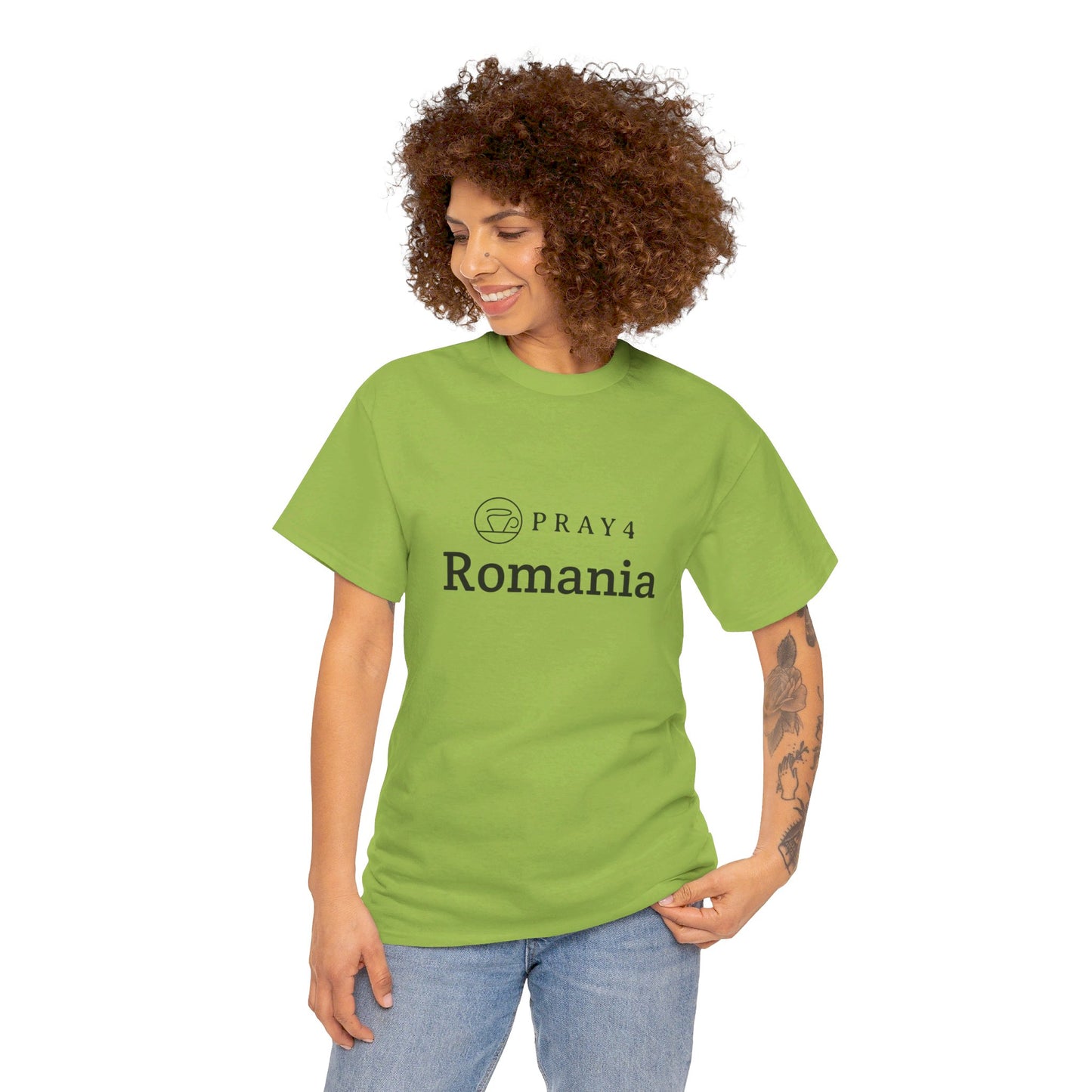 Pray for Romania Unisex Heavy Cotton Tee