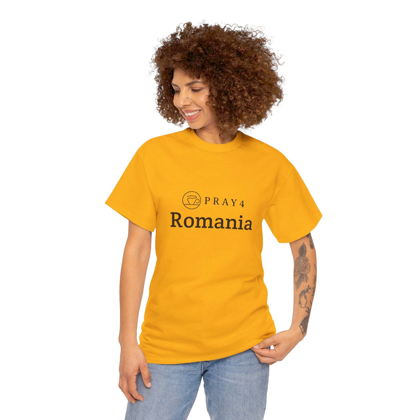 Pray for Romania Unisex Heavy Cotton Tee