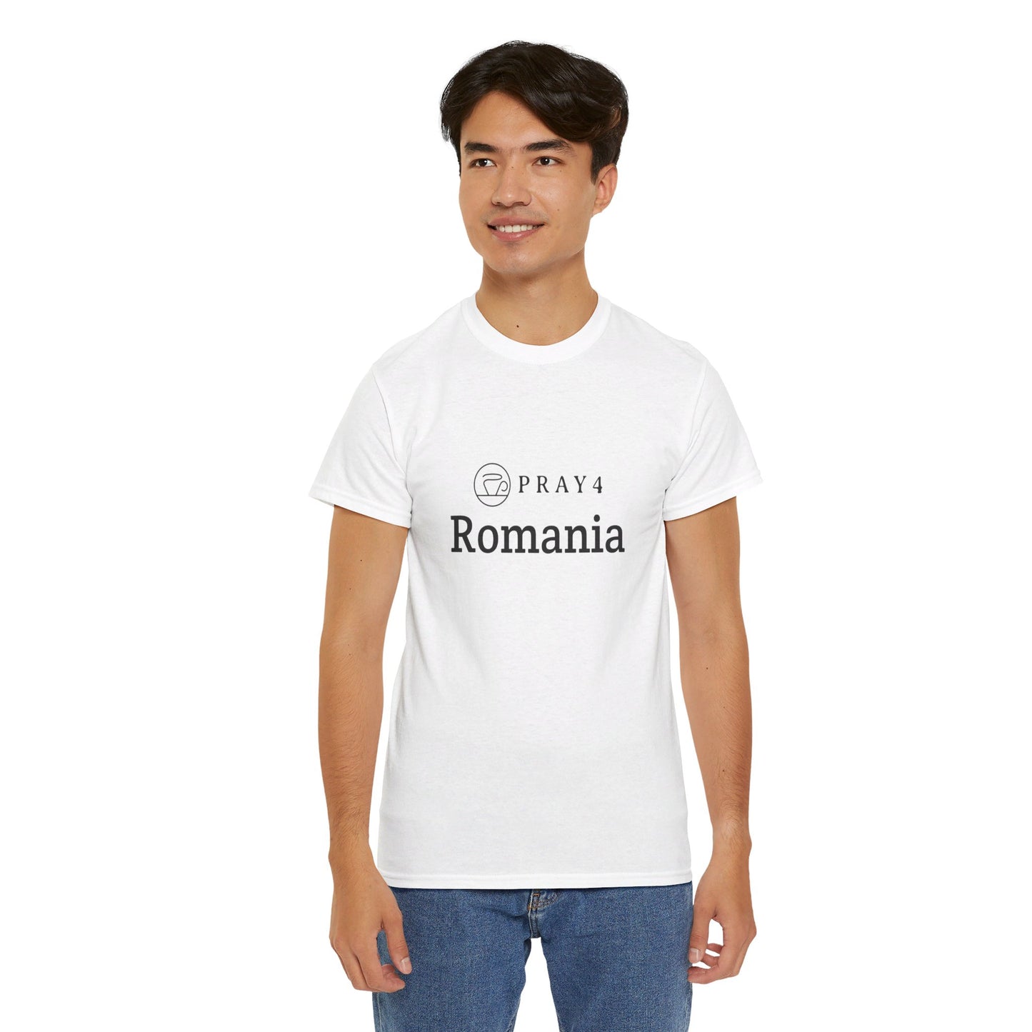 Pray for Romania Unisex Heavy Cotton Tee