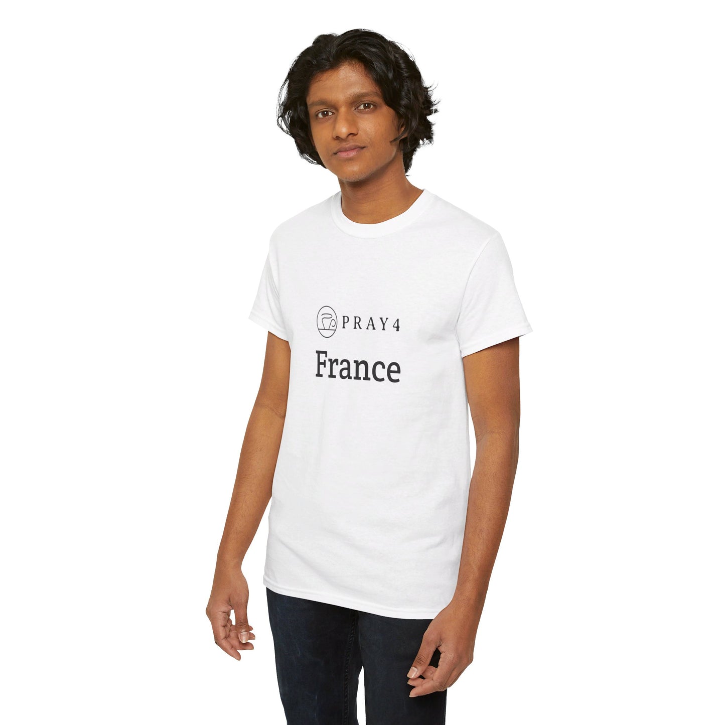 Pray for France Unisex Heavy Cotton Tee