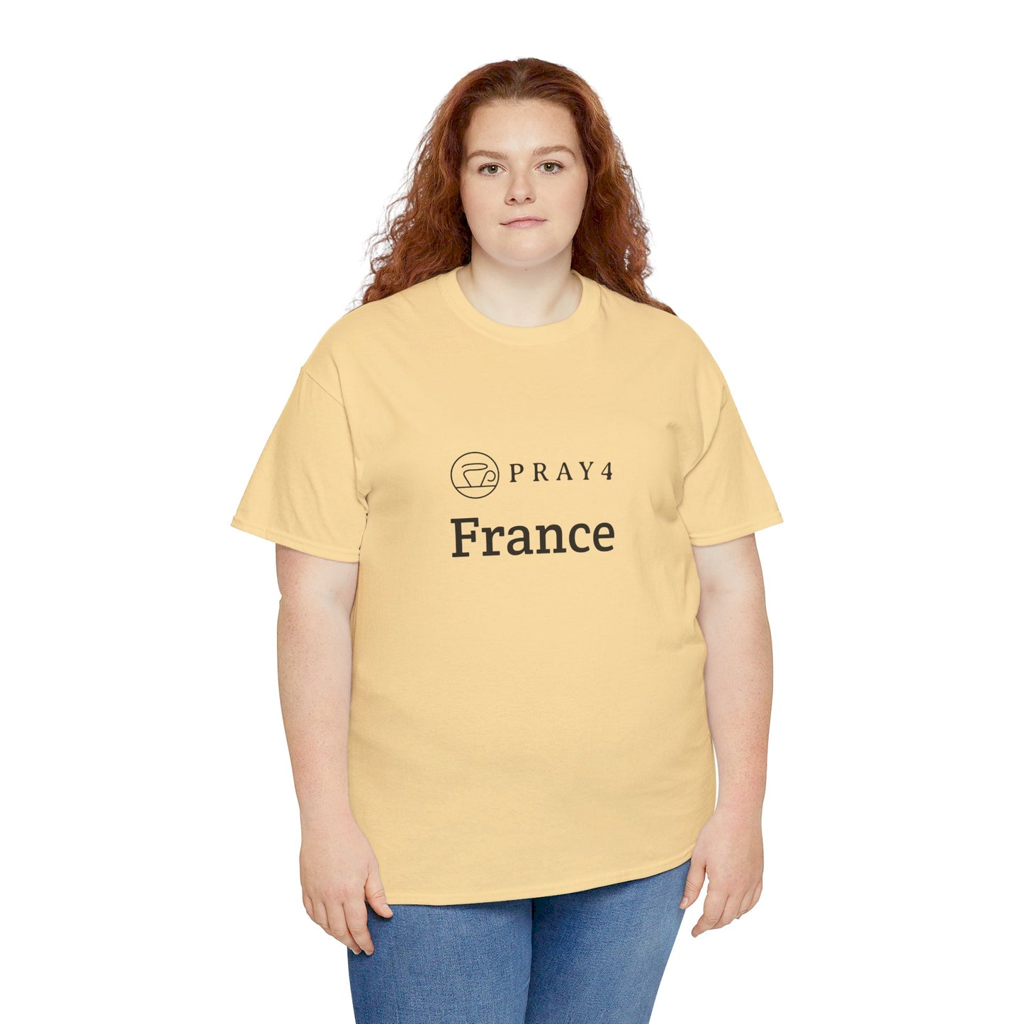 Pray for France Unisex Heavy Cotton Tee