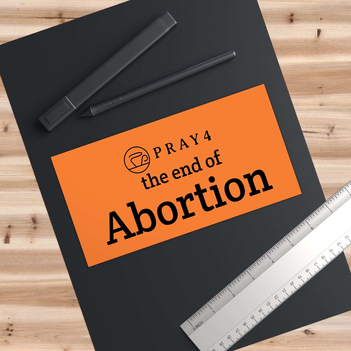 Pray for the End of Abortion Bumper Sticker (7.5" x 3.75")